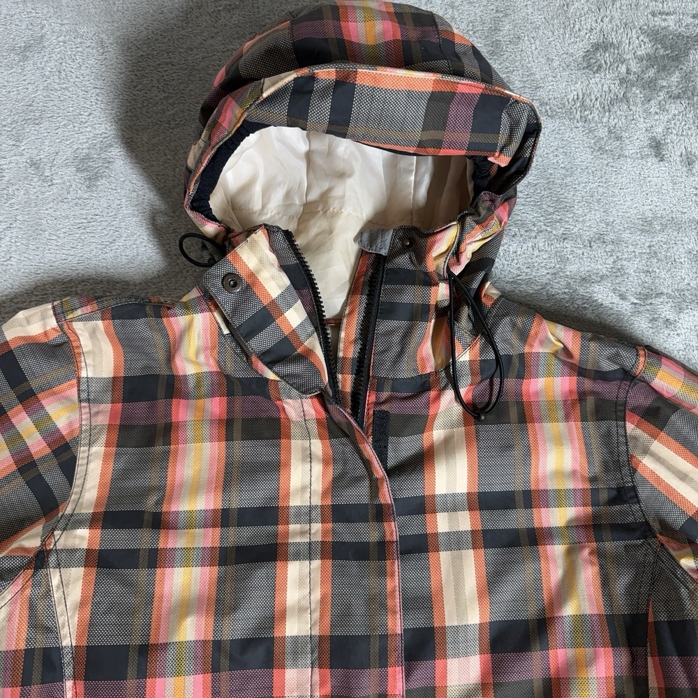 Roxy Women's Coat 5k Size Large Snowboarding White Pink Plaid - Picture 3 of 12